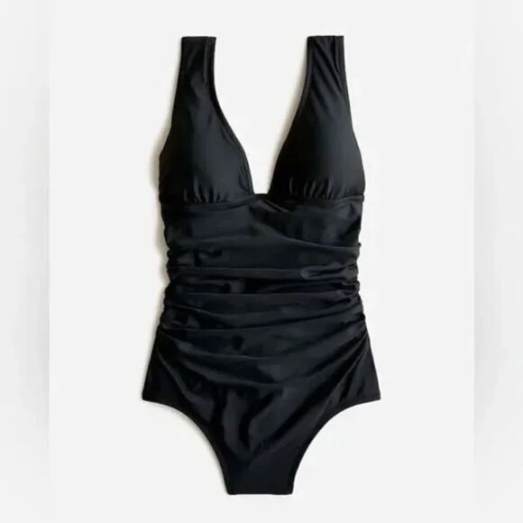 New J.Crew Ruched V-neck one-piece swimsuit Size Medium - Picture 4 of 4